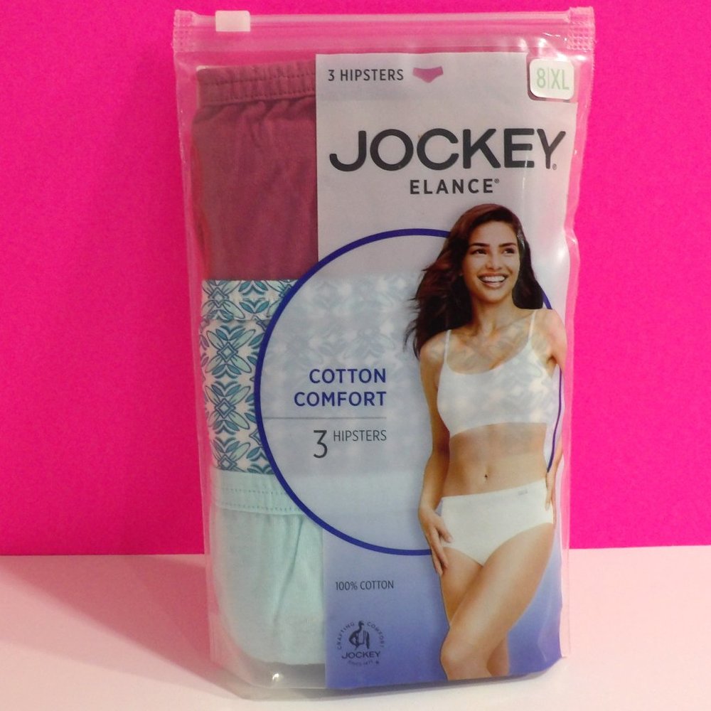 Jockey Elance 3 pk Cotton Comfort Hipsters 8/XL